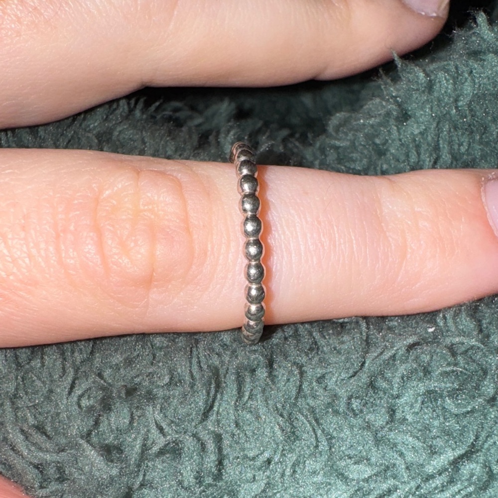 Pandora beaded ring silver